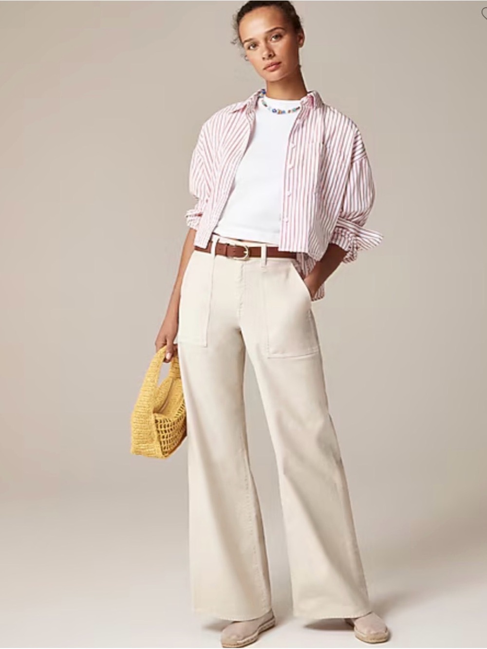 NWT J Crew Natural Camp-pocket wide-leg pant size 32 33 34 #JC4